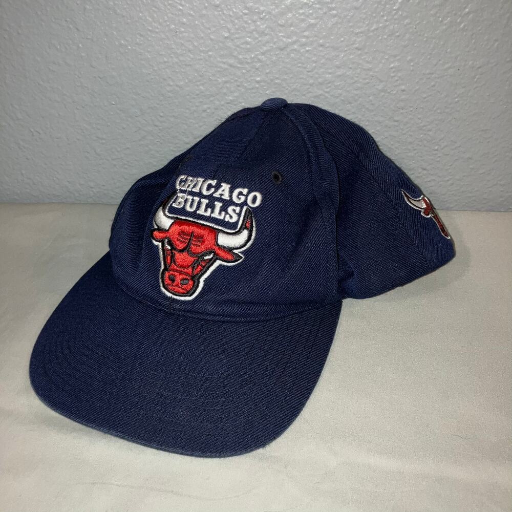 Hat NBA Chicago Bulls 90's The G Cap Navy Blue Vintage Wool Blend Strapback Used